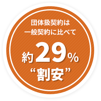 団体扱契約は一般契約に比べて約29%割安